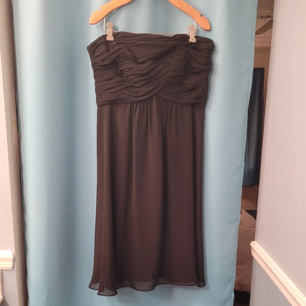 White House Black Market Strapless Chiffon Dress - Size 14 (runs small)